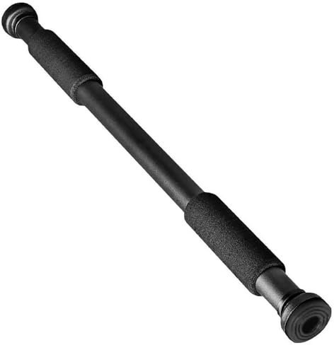 HxG.Barra de dominadas ajustable multifuncional para el marco de puerta o pared, extensible de 62 a 100 cm, color negro y soporta hasta 100 kg de peso. Tu casa es tu gimnasio. (Negro)