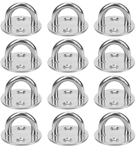 12Stück Ösenplatte Edelstahl 304 Öse Augplatte mit Haken Rotundität Karabiner Edelstahl Decksplatte Augplatte Augplatte Edelstahl M5 mit Ösen Halterung für Aufhängen von Gegenständen Befestigungshaken