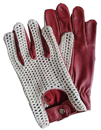 COLOURLINX Gants de conduite en cuir pour hommes Adultes Doux Véritable Authentique Classique Anglais Non doublés Coton Crochet Ficelle Chauffeur Vintage Mode Gants, cognac, XL