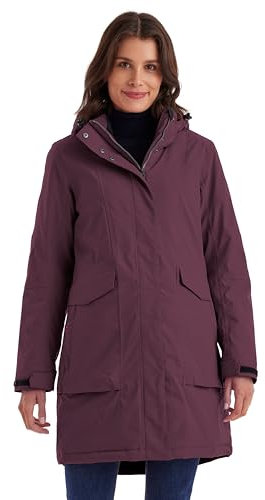 killtec Donna Parka/cappotto impermeabile con cappuccio con zip Damen Funktionsparka, dunkelpflaume, 44, 43284-000