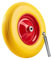 DIVID® Schubkarrenrad PU Vollgummiertes Ersatzrad, Pannensicher, Ersatzrad, Vollgummireifen, 4.80/4.00-8 Ø 390mm Durchmesser auf Stahlfelge (Gelb)