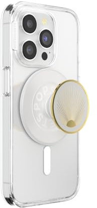 PopSockets Phone Grip for MagSafe with Kickstand, Magnetic Stand, Swappable Top, Secure Hold for iPhone MagSafe Cases, Phone & Tablet Grip - Enamel Radiant White