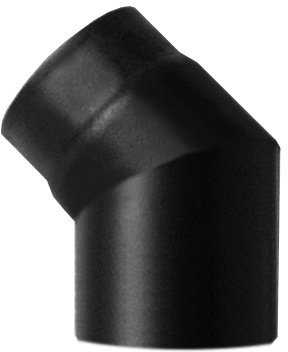 Tuyau de cheminée Courbe 45 DN 125 émaillé peint 600 degrés pour poêle à bois tube noir acier CE Made in Italy