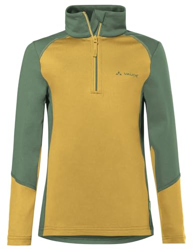 VAUDE Kinder Fleece Pullover Kids Livigno Halfzip, funktionaler und kuscheliger Fleecepulli, elastisch und atmungsaktiv, Savanna, 122-128