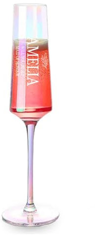 ukgiftstoreonline Personalised Rainbow Crystal Champagne Flutes, 26cm Tall, Wedding Party Proposal Gift, Bridesmaid Maid of Honour