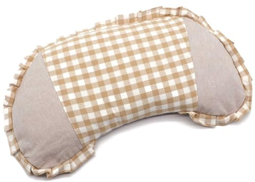 Edomi Cuscino con gusci di grano saraceno, per migliorare il sonno, grande, cuscino cervicale con fodera lavabile, a forma di luna, supporto rinfrescante per il collo, per chi dorme di lato e sulla