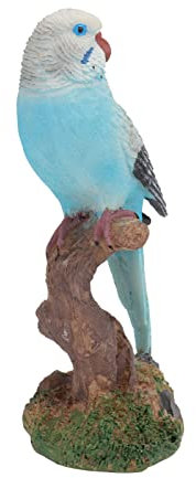 VICASKY 1Pc Lifelike Resin Parrot Model Decorative Static Animal Figure for Home Ornament and Bonsai Decor Parakeet Craft