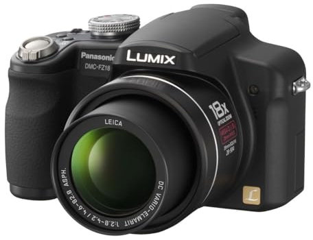 Panasonic Lumix DMC-FZ18 Digital Camera - Black (8.1MP, 18x Optical Zoom) 28mm Wide-Angle Lens (Renewed)