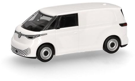 Herpa Modellauto VW ID. Buzz Cargo, Candy Weiß, Miniatur im Maßstab 1:87, Sammlerstück, Made in Germany, Modell aus Kunststoff