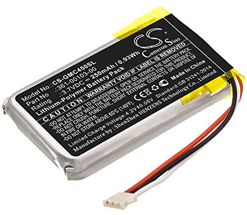 TECHTEK Battery 250mAh compatible with [Garmin] Dash Cam 45, Dash Cam 47, 47W, 55, 56, 67, 67W, DashCam 45, DashCam 46, 55, 56, DashCa FBA