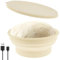 GWCYMYD Silicone Round Foldable Heating Bread Proofing Basket Bread Proofing Bowl with Lid Fermentation Bowl 4 Adjustable Temperature Levels