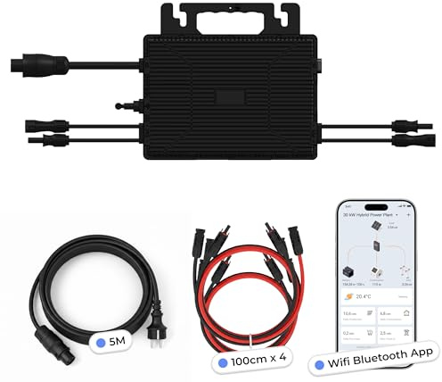 Astro-E Mikro-Wechselrichter 800 W TM-L800Mi für Balkonkraftwerk, IP67 wetterfest, Plug&Play Installation, 2 MPPT, Bluetooth WiFi, inkl. 5m Anschlusskabel & 4x1 m Solar-Verlängerungen, Micro Inverter