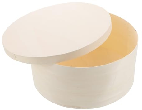 INOOMP Runde Holz Gärbox 20cm für Teig und Desserts, Beige | Platzsparendes Design, für Backen und Küche, Geeignet für Einsteiger und Erfahrene Bäcker