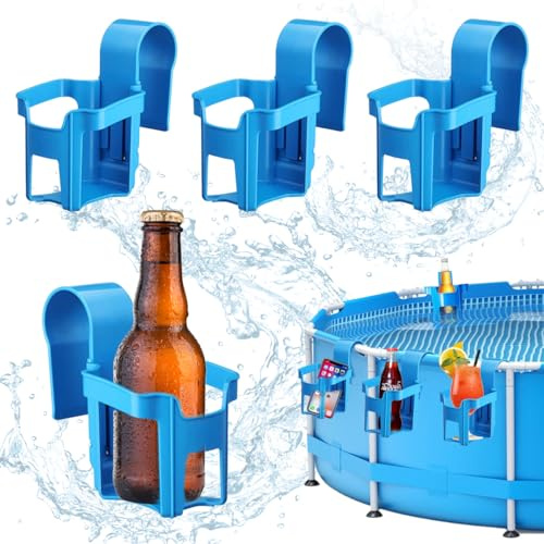 Pool Getränkehalter, 4 Stück Pool Getränkehalter Becherhalter Poolrand, Kunststoff getränkehalters Poolrand, rutschfeste Pools getränkehalters von Getränken und Kleinen Gegenständen am Beckenrand