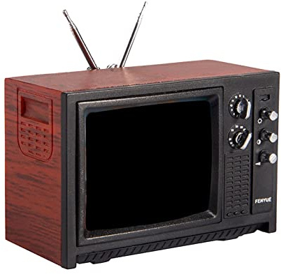 predolo Modello di Televisore per Casa delle Bambole in 1/12, Micro Paesaggio, Arredamento per Soggiorno, Decorazione di Scene di Vita Quotidiana, Legno Rosso
