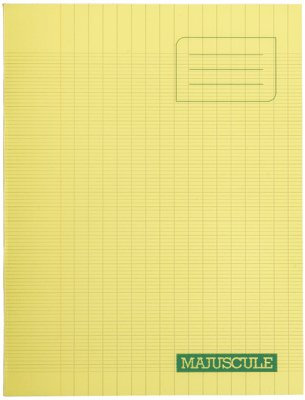 Majuscule-cahier Piqures Grand Carreaux Polypropylene 17x22 64p 90g Jaune