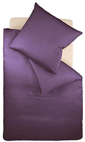 fleuresse Uni-Colours Bettwäsche-Set, Mako Satin, 100 Prozent Baumwolle, Fb. Lavendel, 155 x 200 cm