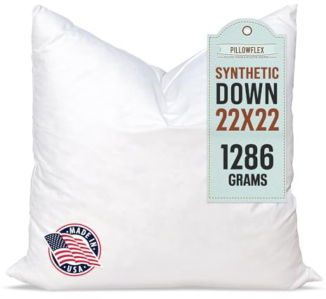 Pillowflex Kissenflex Synthetische Daunen Alternative Kissen Einlagen für Shams 22 Inch by 22 Inch weiß