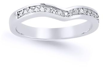 Jewelco London Ladies Sterling Silver Cubic Zirconia Channel set Wishbone Eternity Ring
