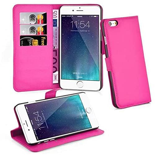 Cadorabo Apple iPhone 6 Plus/iPhone 6S Plus Funda de Cuero Sintético en Rosa Cereza Cubierta Protectora Estilo Libro con Cierre Magnético, Tarjetero y Función de Suporte Etui Case Cover Carcasa
