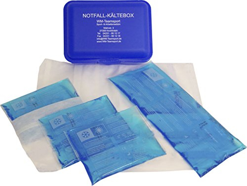 Praktische Kältebox mit 4er-Sparpack Kühlkompressen und 4 passenden Vlieshüllen