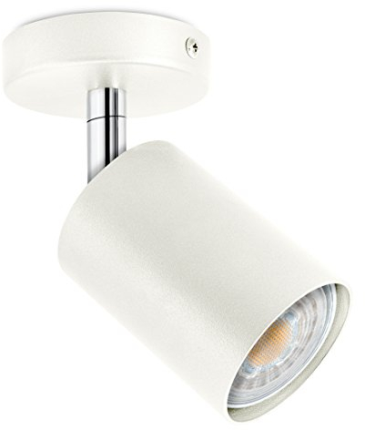 SSC-LUXon LED Decken & Wand Spotleuchte weiß 1-flammig schwenkbar & drehbar - Spotserie 1er - Strahler inkl. 1 x GU10 LED warmweiß 230V