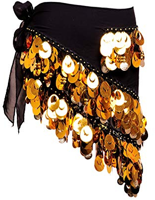 ROYAL SMEELA Bauchtanz Hüfttuch Sexy Kostüm Damen Tanz Umhüllt Rock Flamenco Zigeuner Silber Münze Dreieck Hüften Schals Kleid Münztuch Übungskleidung Gürtel