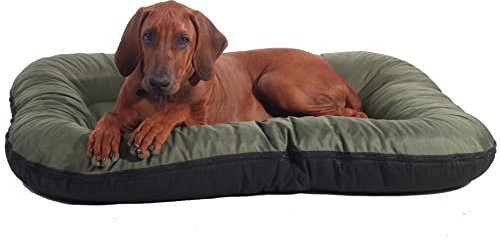 4L Textil KLEO Hundebett mittelgrosse Hunde waschbar Hundekissen mittelgrosse Hunde Hundematte Hundematratze Hundekissen abwaschbar (S-80x60 cm, Dunkelgrün(Mit Reißverschluss))