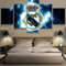 bnkrtopsu 5 Wandkunst Stück Leinwand 5 Leinwandbilder auf Leinwand für Heimdekoration und Poster Real Madrid Thunder Logo Fußball (150x80cm Rahmenlos)