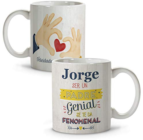 LolaPix Taza con frases personalizada. Regalo para el Día del Padre Personalizado. Taza Papá Te Quiero. Tazas Originales para Regalar Hombre. Varios diseños. Papá Genial. Taza cerámica 330ml