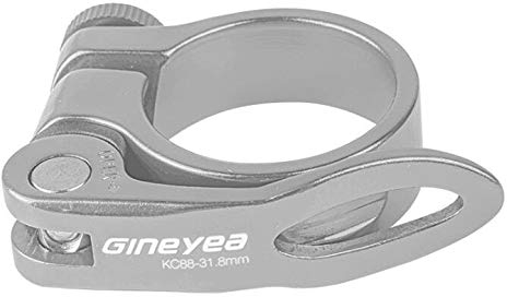 Mimoke Fahrrad Sattelkloben Schnellspanner Sattelstütze Sattel-klemme Sattel-schelle Klemmring Sattelstützenklemme Schnellverschluss 31,8mm 34,9mm für MTB und Rennrad (Silber, 31.8MM)