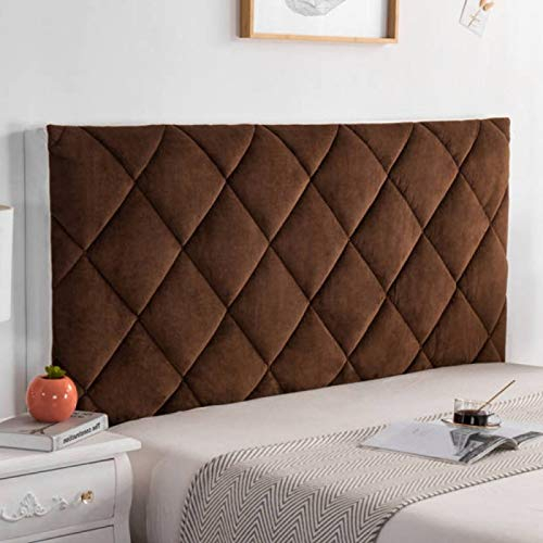 Kopfteilbezug 140/160/180/200 Bett Kopfteil Protector Bezug Bettkopfteil Hussen Staubdicht, Einfarbig Massivholzbett Kopfstütze Bedside Decoration Verdicken Kopfenden Rückenkissen ,Brown-200cm