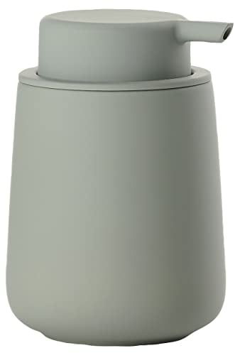 Zone Denmark Nova One Seifenspender fürs Badezimmer, Spender aus Keramik für Handseife/Flüssigseife, Durchm. 8 cm, Höhe 11,5 cm, Fassungsvermögen 250 ml, Matcha Green