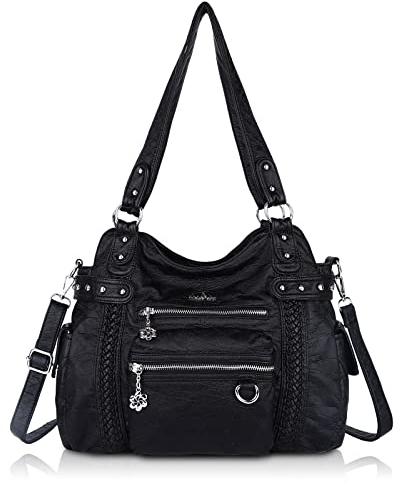 Angel Kiss Hobo Handtaschen für Damen, weiches PU-Leder, Schulterhandtaschen für Damen, Schwarz, Einheitsgröße