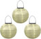 Yeehliny Solar Lampions Außen Wetterfest Solar LED Laterne Wasserdicht Nylon Garten Laterne Solarlaterne für außen Hängend Solarlampiongs Runder Lampenschirm Garten Deko Außendeko (30cm/3PCS/Beige)