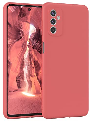 EAZY CASE - Silikonhülle für Galaxy M52 5G Hülle Silikon Case Rot weich stoßfeste Handyhülle Schutzhülle mit Kameraschutz Dünn Premium Schutz Cover TPU Phone Bumper in Pastell Hellrot Matt