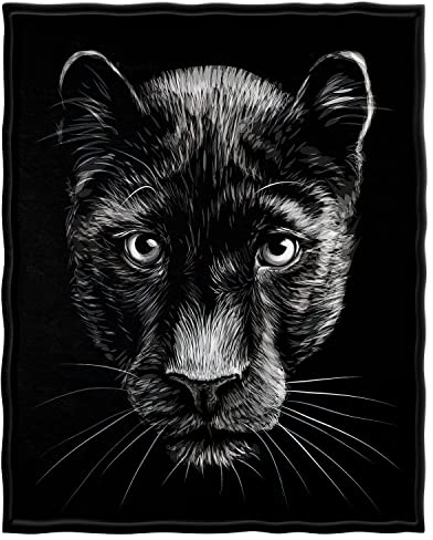 Zomer Kuscheldecke 150x200 cm Decke Warm Flauschige Decke als Wohndecke Tagesdecke Sofadecke mit Panther Motiv