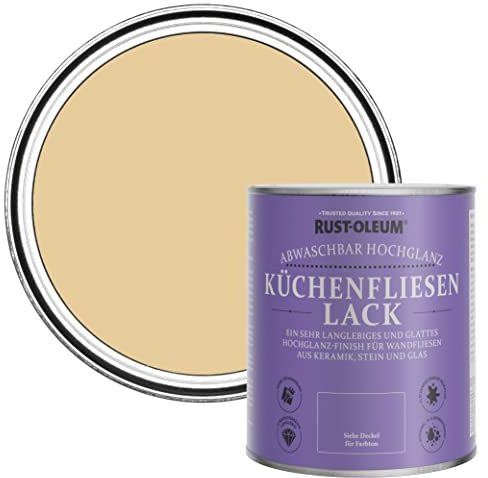 Rust-Oleum Yellow Water-Resistant Kitchen Tile Paint in Gloss Finish - Sandstorm 750ml