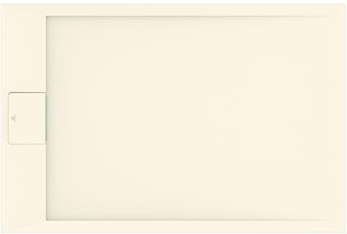 Ideal Standard - Ultra Flat S i.life, Piatto doccia rettangolare 120x90 in resina, Piletta di scarico lato corto, Finitura opaca effetto pietra, Sabbia