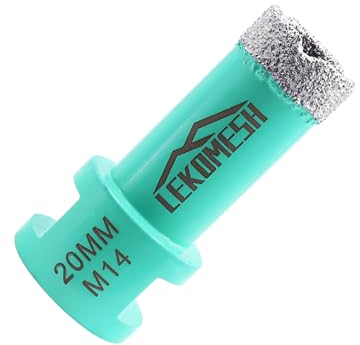 Broca de Diamante 20mm x M14 - Sierra de Corona para Porcelánico Cerámica Mármol Granito Piedra Cuarzo Soldada al Vacío Taladro de Diamante,Amoladora Angular LEKOMESH