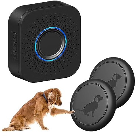 MYPIN Drahtlose Hundetürklingel, Drahtlose Hundetürklingel mit IP65 Wasserdicht, Funktioniert 1000 Meter, für das Toilettentraining (1 DC Empfänger + 2 Sender)