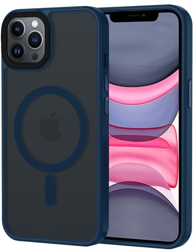 XTCASE für iPhone 11 Pro Max Hülle Magnetisch kompatibel mit Magsafe, Matt Transluzente Handyhülle für iPhone 11 Pro Max Kratzfeste PC Rückseite + TPU Bumper - Blau