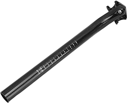 Otufan Carbonfaser-Fahrrad-Sattelstützenrohr, Leichte Stoßdämpfung, 3K-Musteroberfläche, Verstellbarer Winkel, Doppelbolzen-Sattelstütze Für Mountainbike, Rennrad, MTB(31.6 * 350mm)