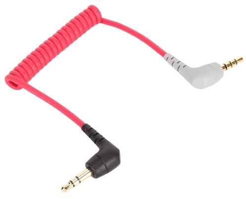 Taoricen 3,5mm TRS zu TRRS Mikrofonkabel Adapter, SC7 Gewickeltes Rechtwinkliges Mikrofonkabel Kompatibel mit Rode VideoMic zum Mobiltelefon