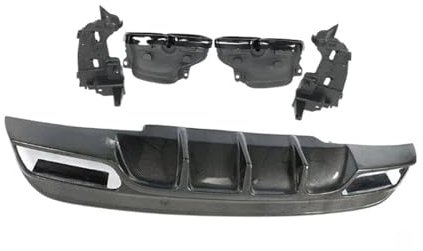 Auto-Heckdiffusor-Spoiler im Kohlefaser-Stil mit Auspuffblenden, kompatibel for Benz C-Klasse W205 C180 C200 C300 C63 Limousine 2016–2021 (Color : Carbon Fiber Black)