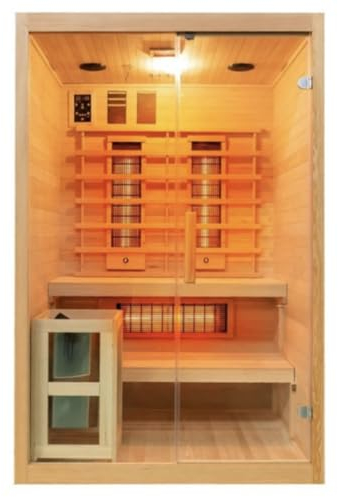 - DOMUS ARREDO - Kombinierte Infrarot- und Finnische Sauna 130×120 mit Vollstrahlung SPECTRUM und Ofen SN057
