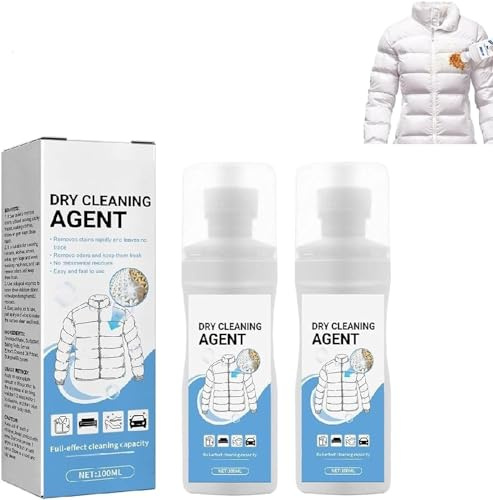 Dry Cleaning Agent for Winter Coats,Wash-Free Down Jacket Cleaner Spray,Down Jackets Cleaning Foam,100ML Down Jacket Foam Dry Cleaner,Dry Foam Cleaner for Clothes (2pcs)
