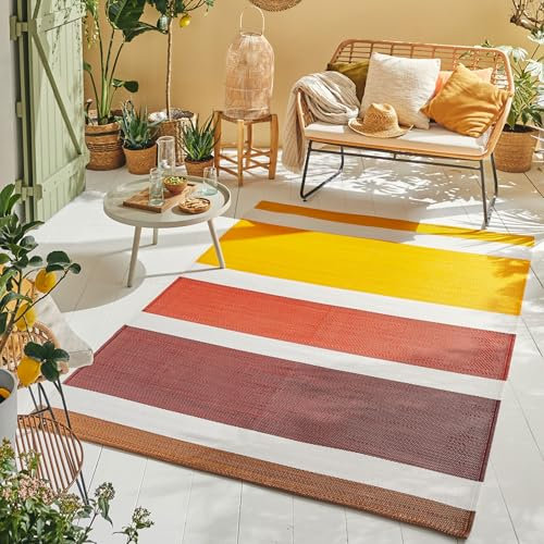 Nazar Tapis Extérieur pour Jardin, Terrasse, Balcon et Camping - Léger et Réversible (Orange 1744, 180x280 cm)