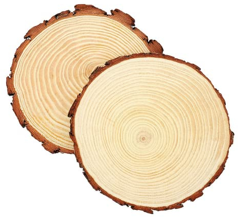 Lusacy Holzscheiben, 2 Stück Baumscheiben Tischdeko 28-30CM, Unvollendete Holzkreise, Holzscheiben Deko für Hochzeit, DIY, Basteln, Weihnachten Dekoration
