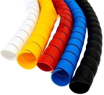 Spiral Wrap 2 Meters Cable Wire Protector 8mm 10mm 12mm Pipe Cover Tube Line Organizer Protection Cable Sleeve Spiral Wrap Winding Tubing Cover(Color:Blue,Size:12mm inside diameter)